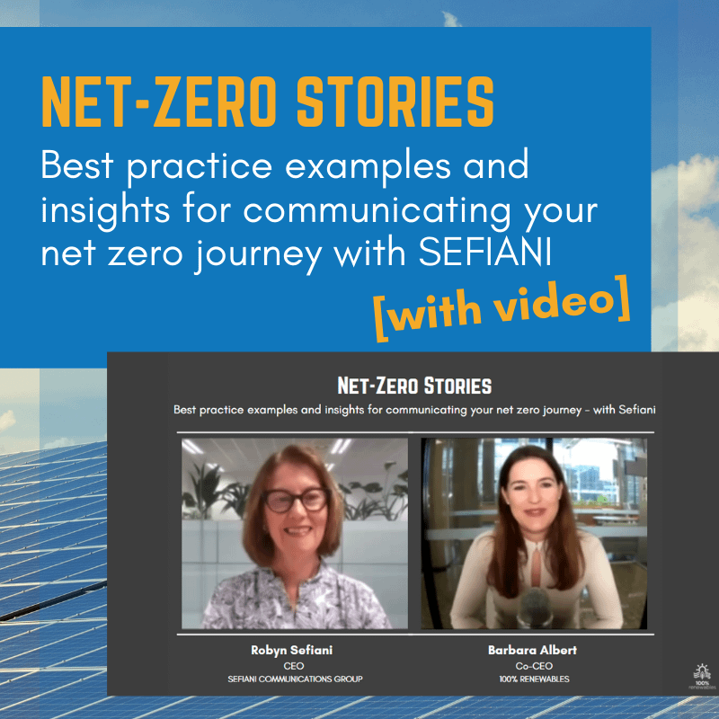 Best practice examples and insights for communicating your net zero journey with SEFIANI [with video]
