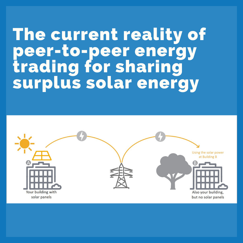The current reality of peer-to-peer energy trading for sharing surplus solar energy