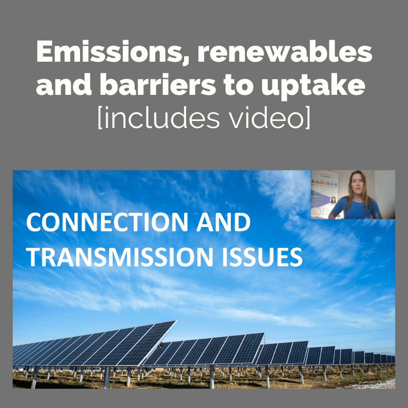 Emissions, renewables and barriers to uptake [includes video]