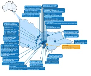Ambitious renewable energy and carbon commitments by local governments in VIC as at Sep 2020